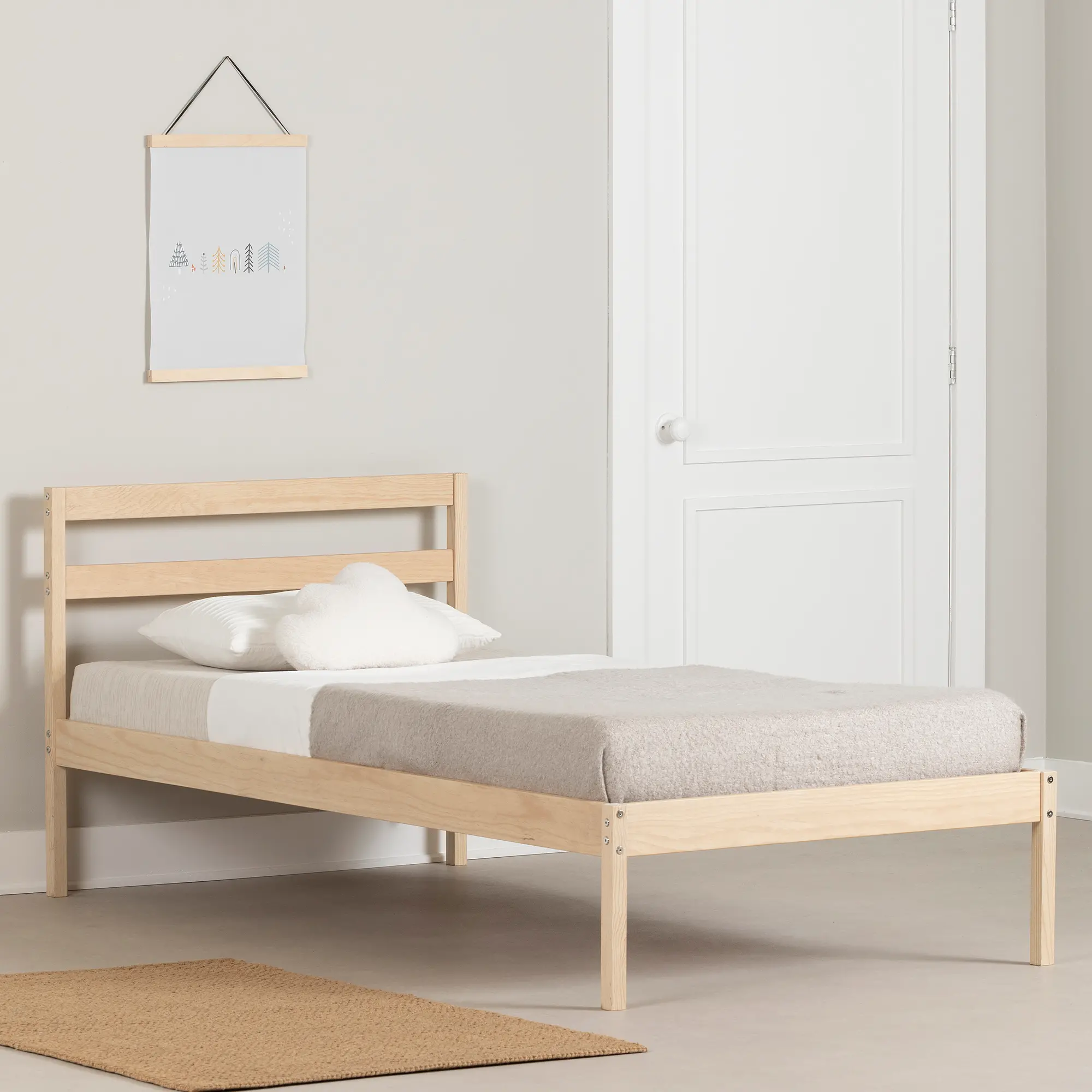 14153 Sweedi Natural Twin Wooden Bed - South Shore-3