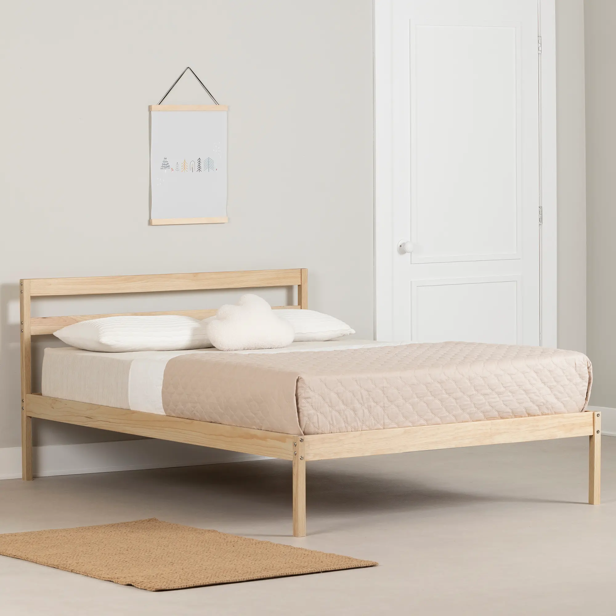 14154 Sweedi Natural Full Wooden Bed - South Shore-3