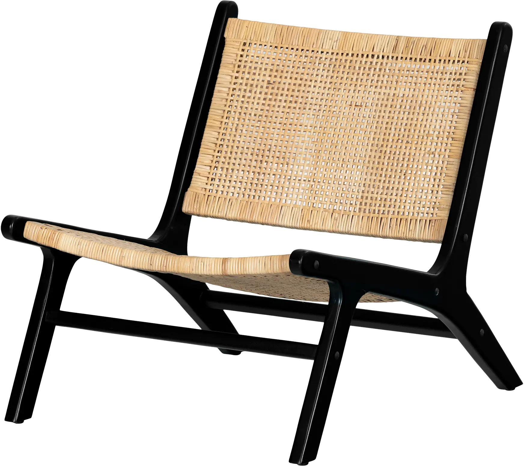 14162 Balka Natural and Black Rattan Lounge Chair - South Shore-1