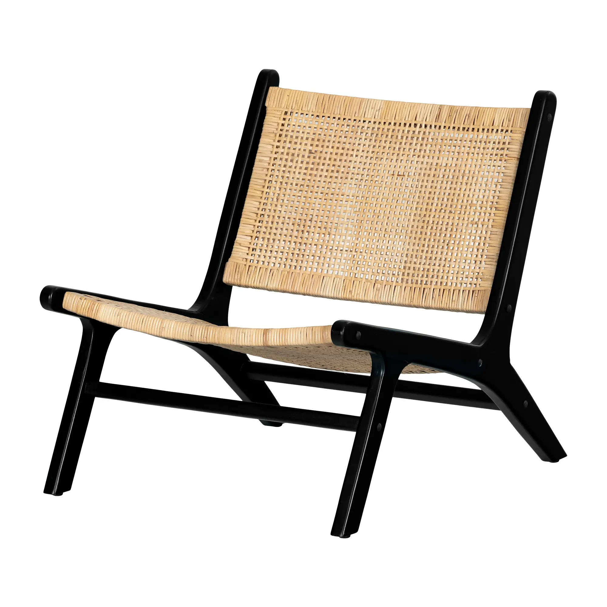 14162 Balka Natural and Black Rattan Lounge Chair - South Shore-3
