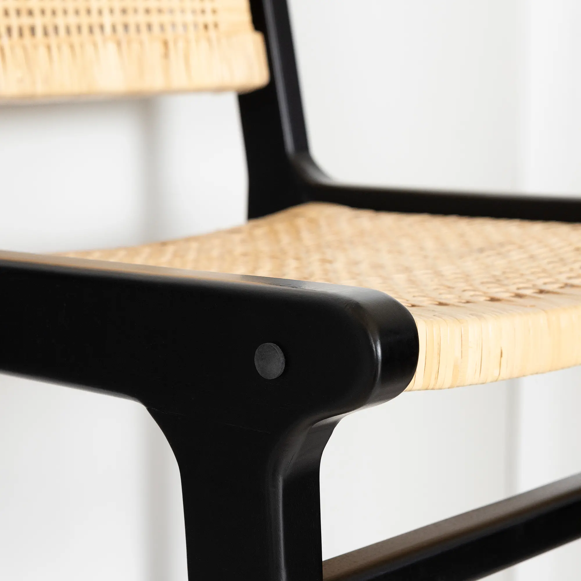 14164 Balka Natural and Black Rattan Stool - South Shore-4