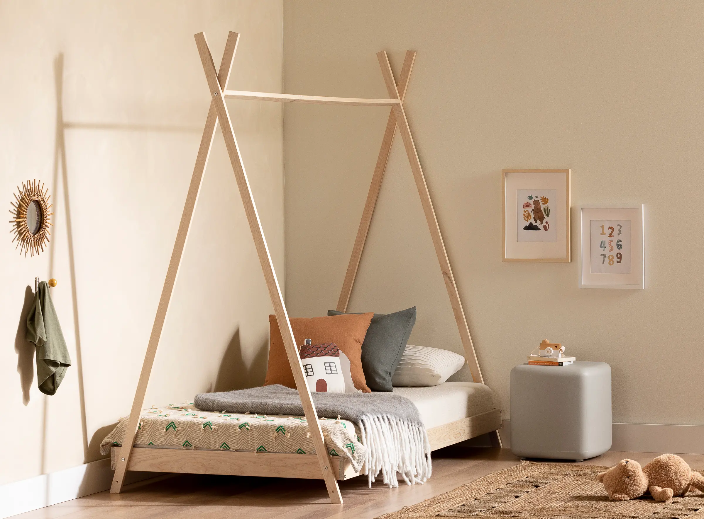 14215 Sweedi Natural Wood Twin Tent Bed - South Shore-2