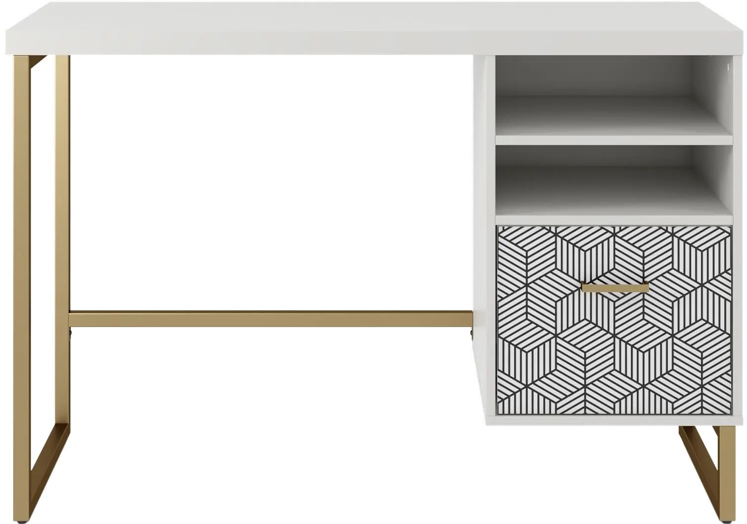 Scarlett White Pedestal Desk-1