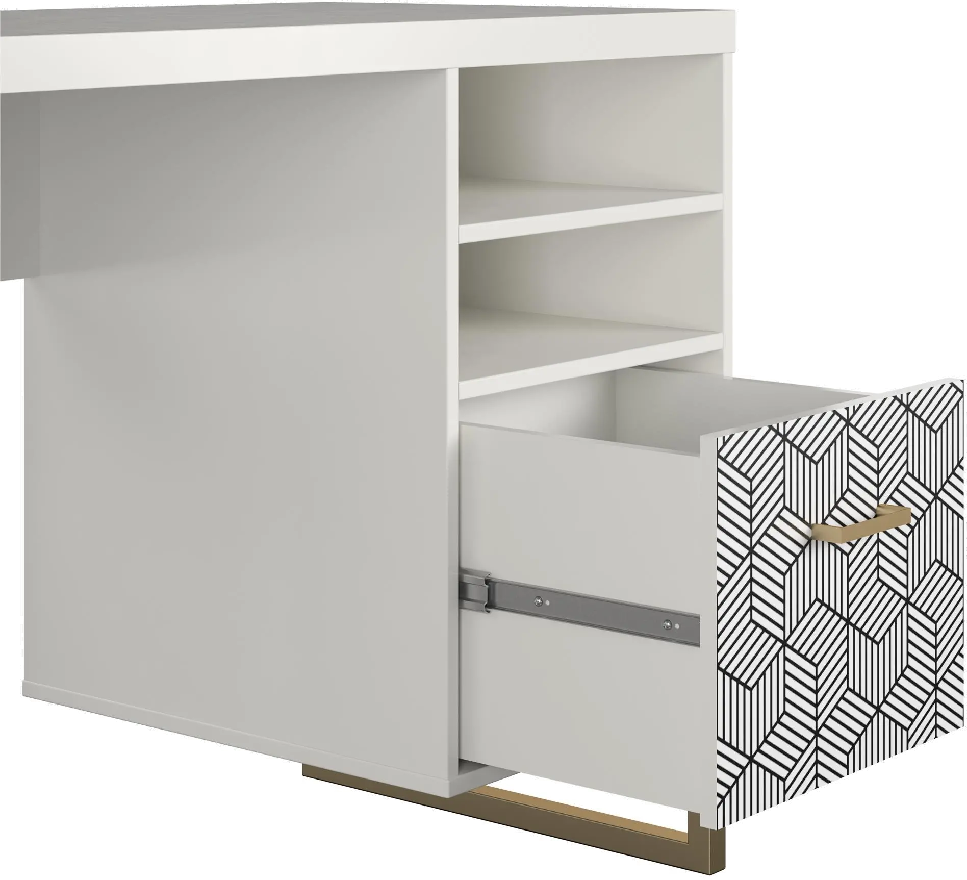 Scarlett White Pedestal Desk-4