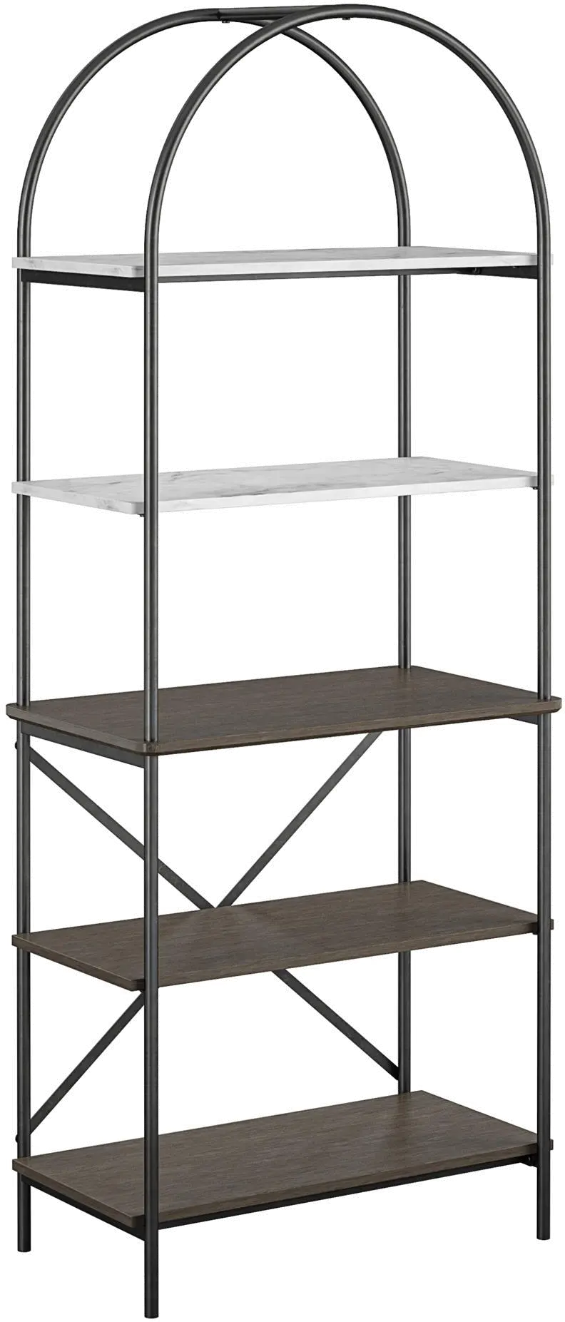 Vivinne Gray Oak 5 Shelf Bookcase-5