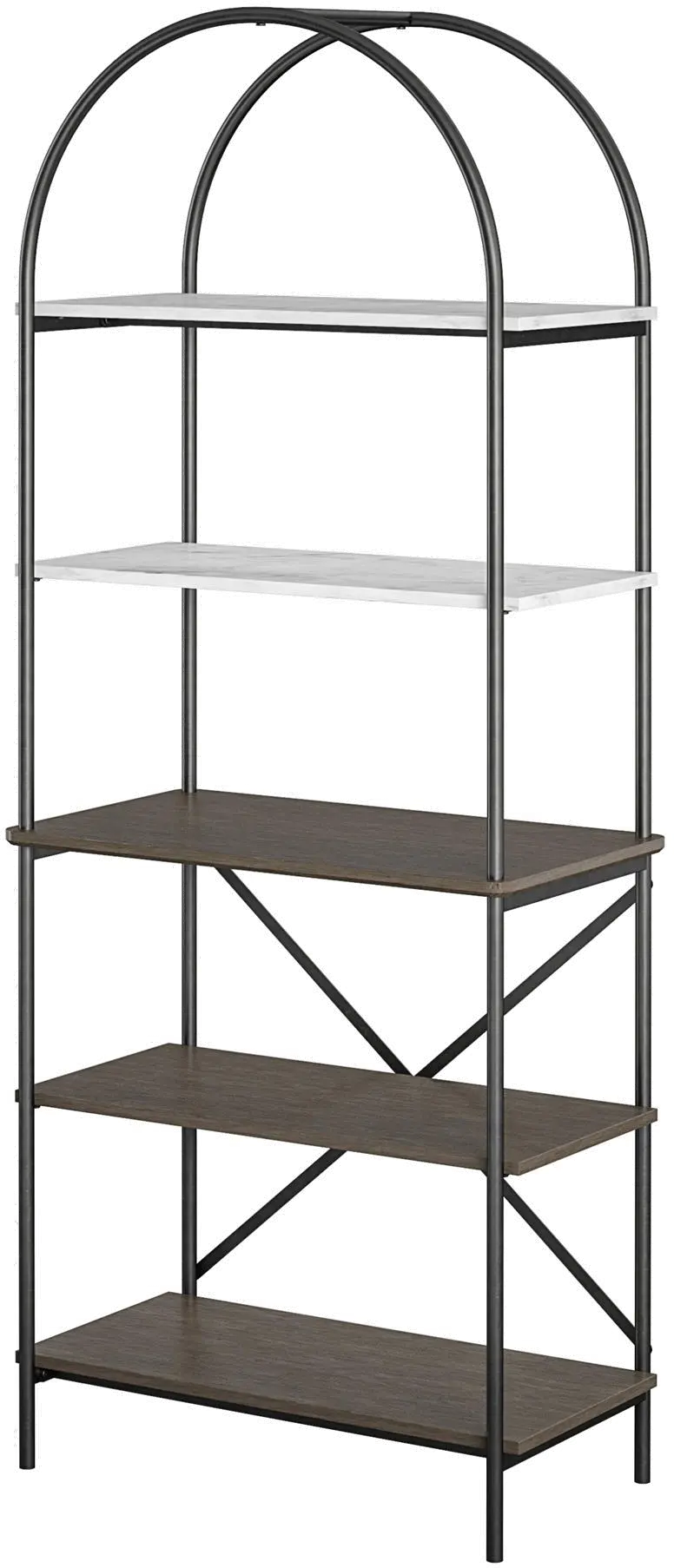 Vivinne Gray Oak 5 Shelf Bookcase-6