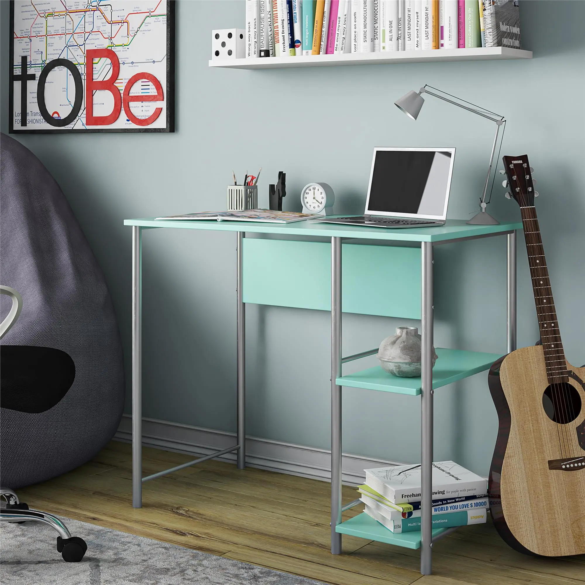 Garrett Spearmint Metal Computer Desk-2