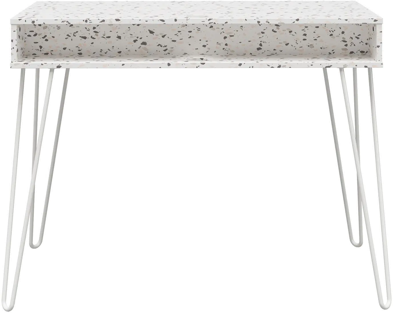 Athena White Terrazzo Computer Desk-1