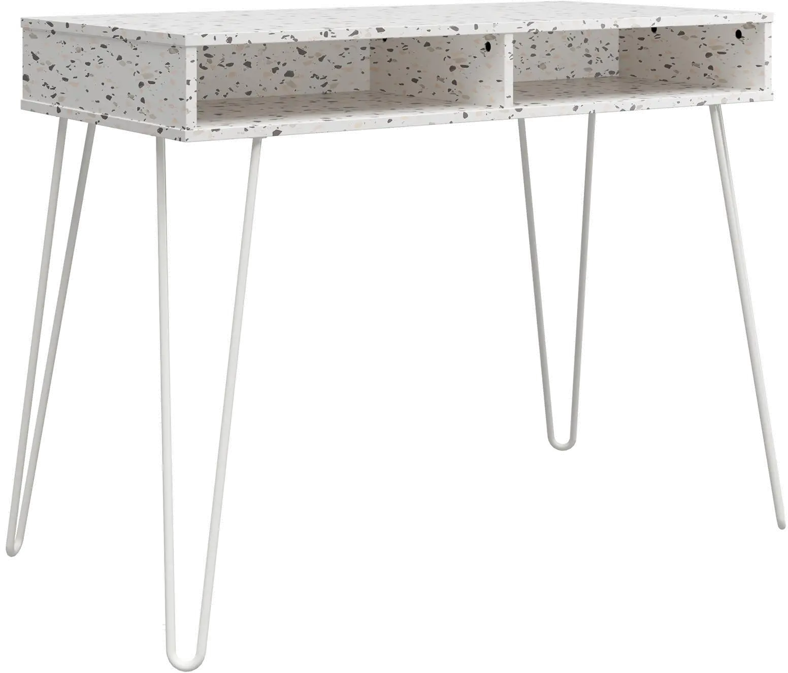 Athena White Terrazzo Computer Desk-4