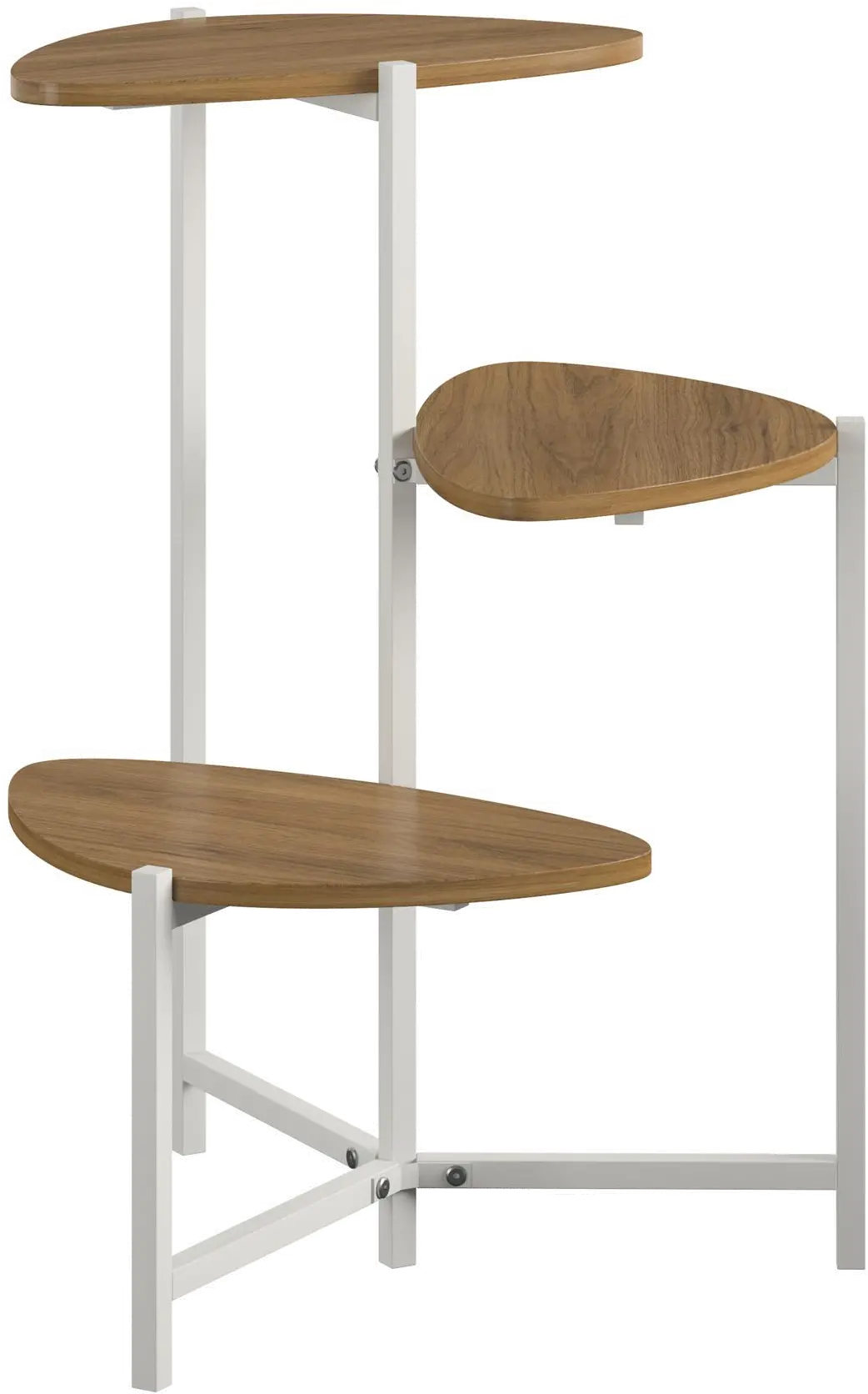 Tallulah Walnut and White Plant Stand-3