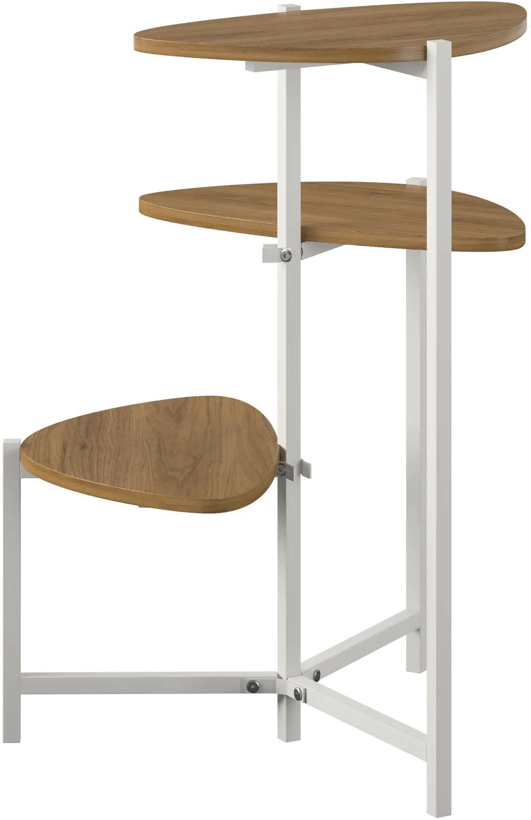 Tallulah Walnut and White Plant Stand-4