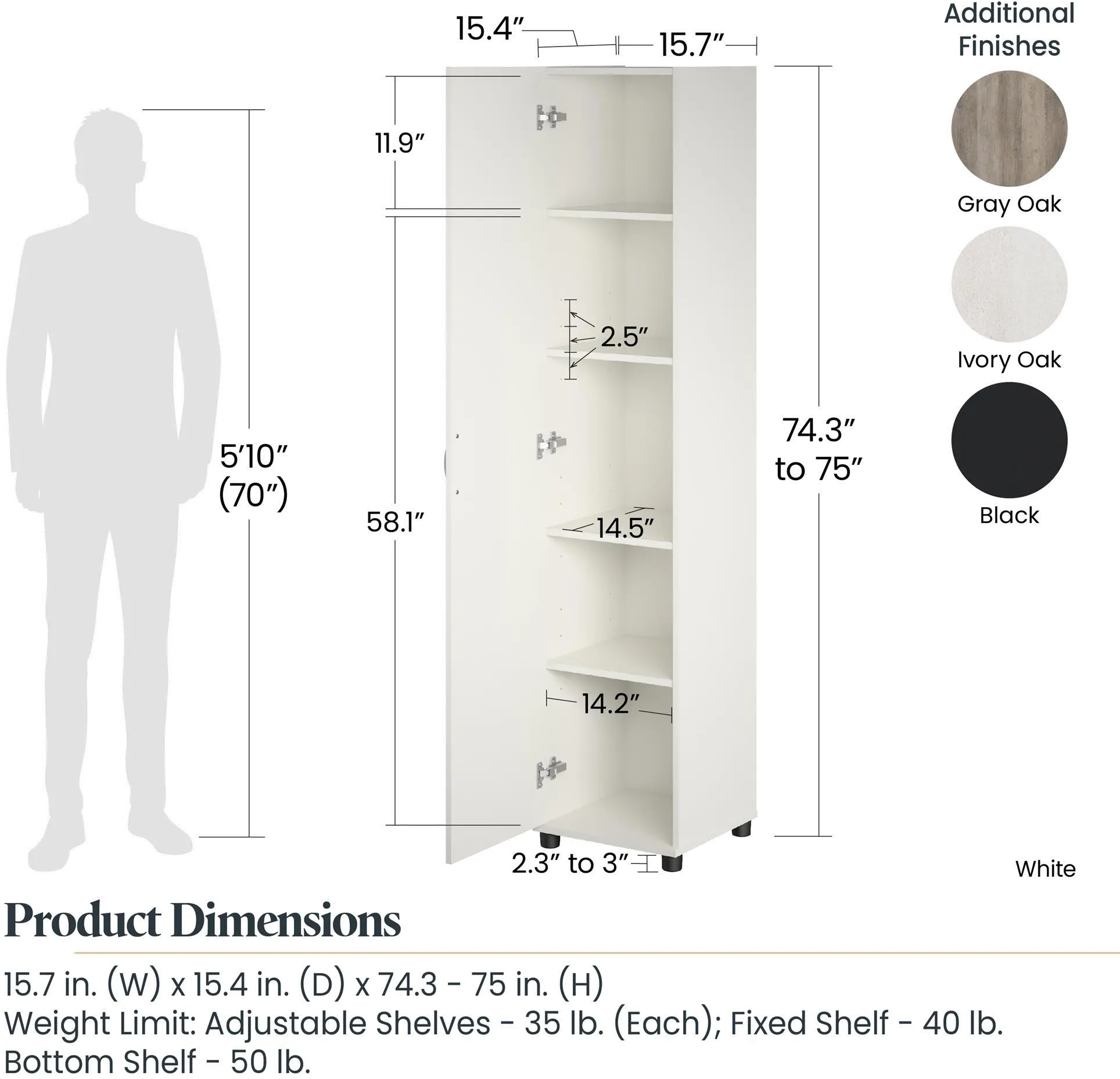 Callahan White 16  Utility Storage Cabinet-7