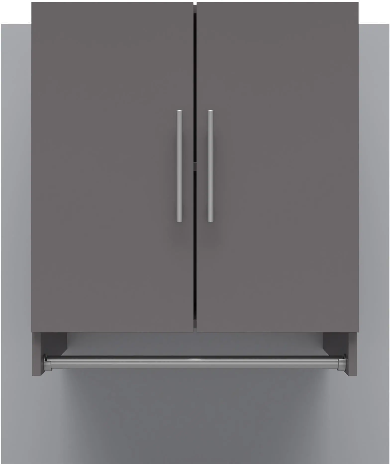 Camberly Graphite Gray Wall Cabinet with Hanging Rod-4