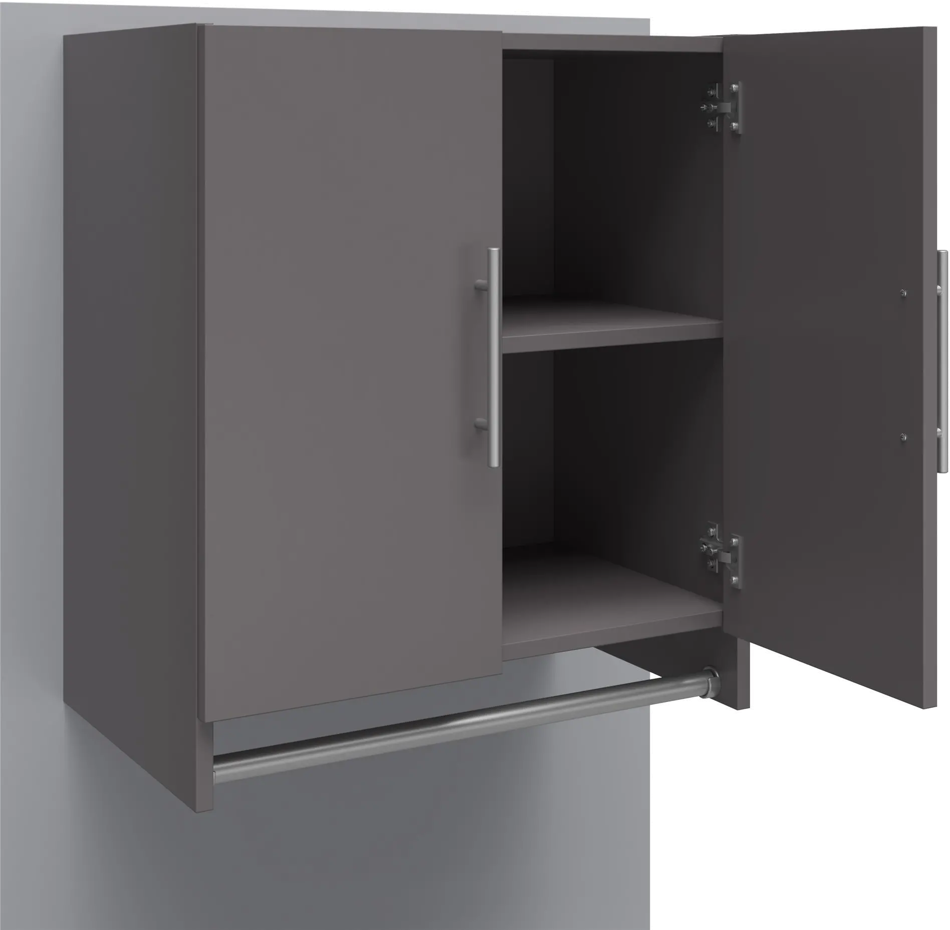 Camberly Graphite Gray Wall Cabinet with Hanging Rod-6