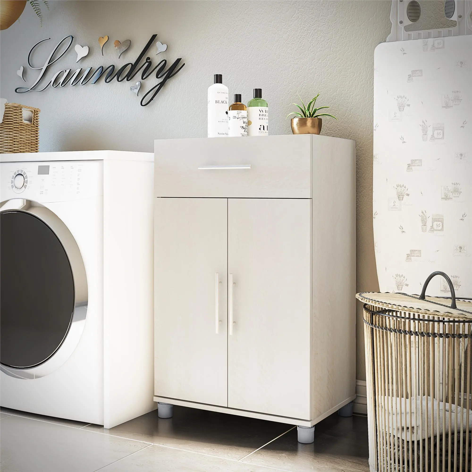 Camberly Ivory Oak Storage Cabinet with Drawer-3