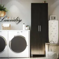 Camberly Black Oak 24  Utility Storage Cabinet