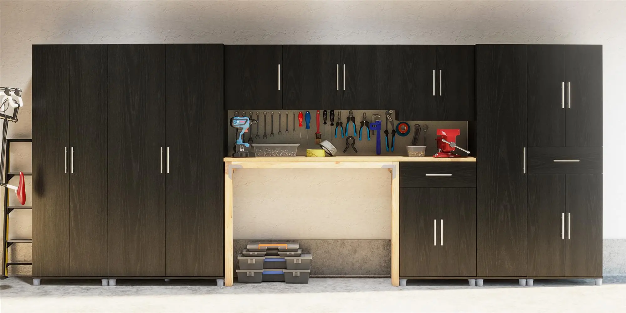 Camberly Black Oak 24  Utility Storage Cabinet-4