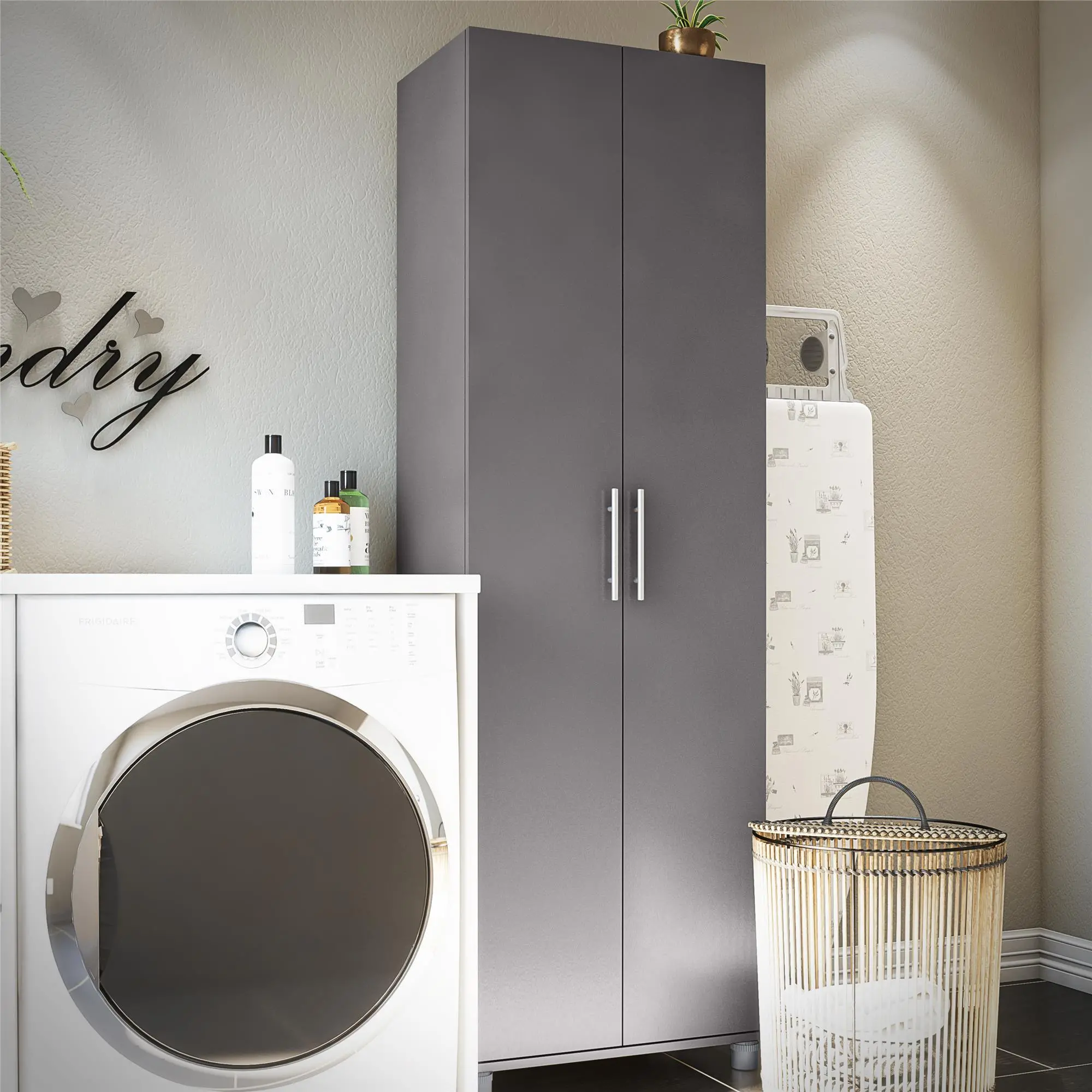 Camberly Graphite Gray 24  Utility Storage Cabinet-3