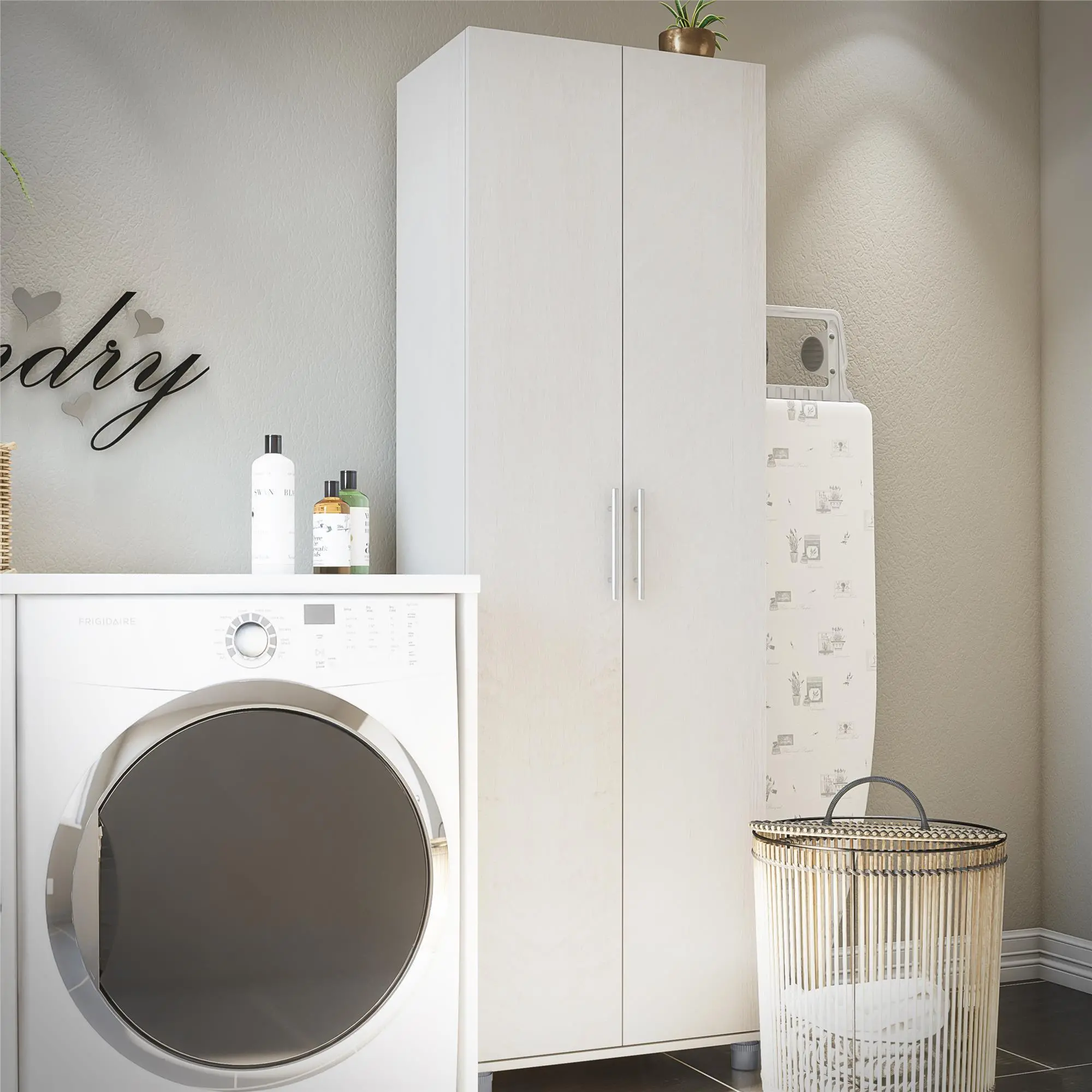 Camberly Ivory Oak 24  Utility Storage Cabinet-3