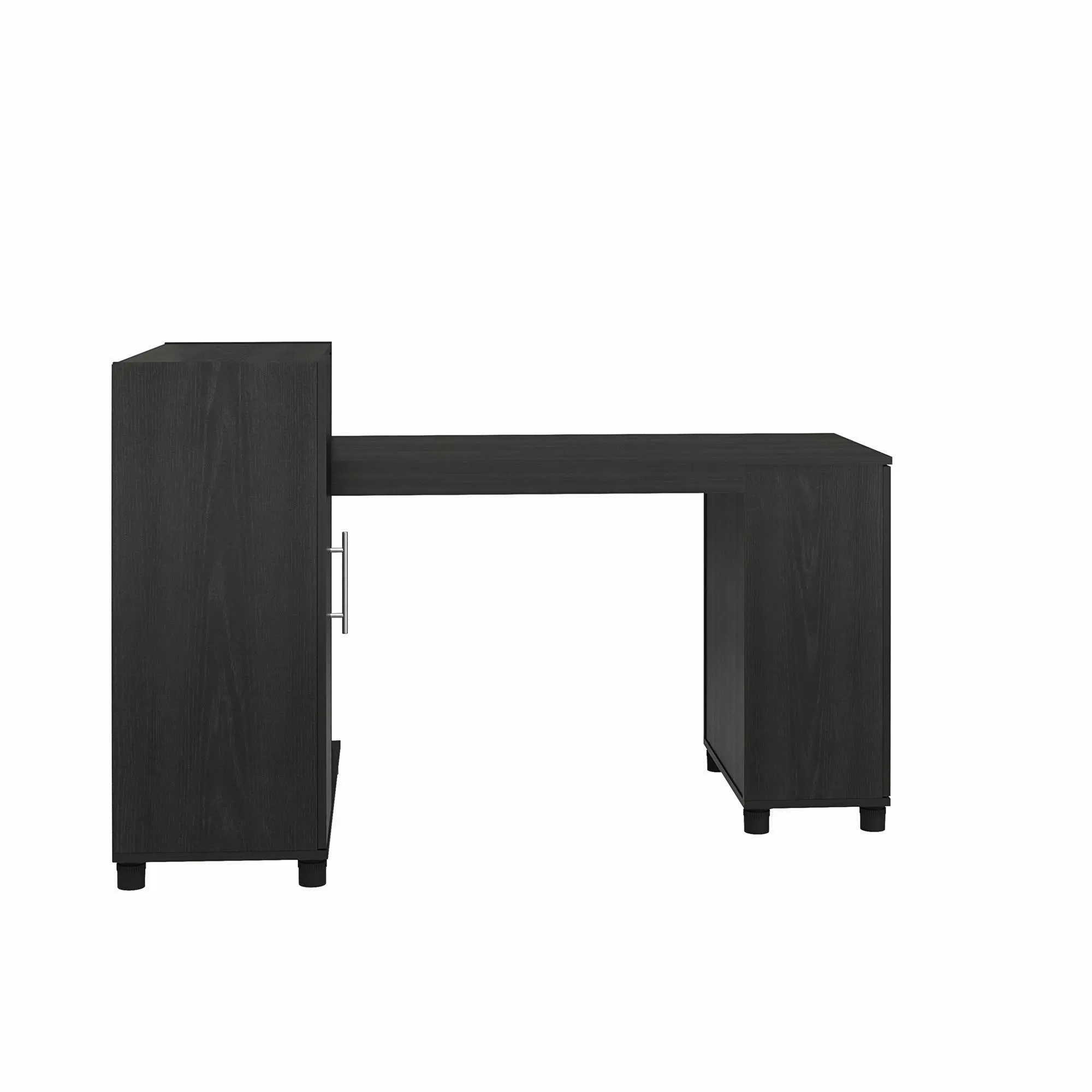 Camberly Black Oak Craft Desk with Storage Cabinet-4