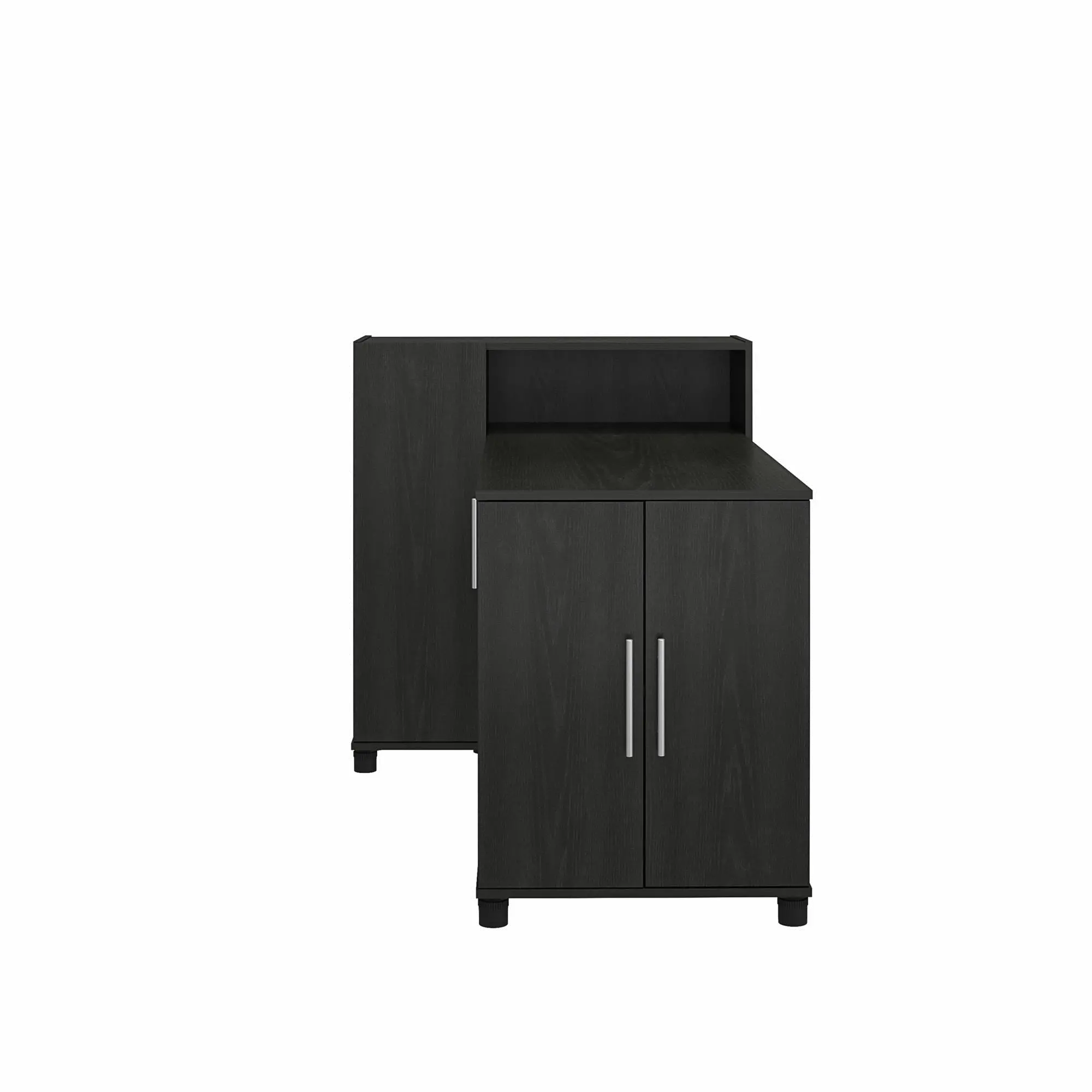 Camberly Black Oak Craft Desk with Storage Cabinet-7