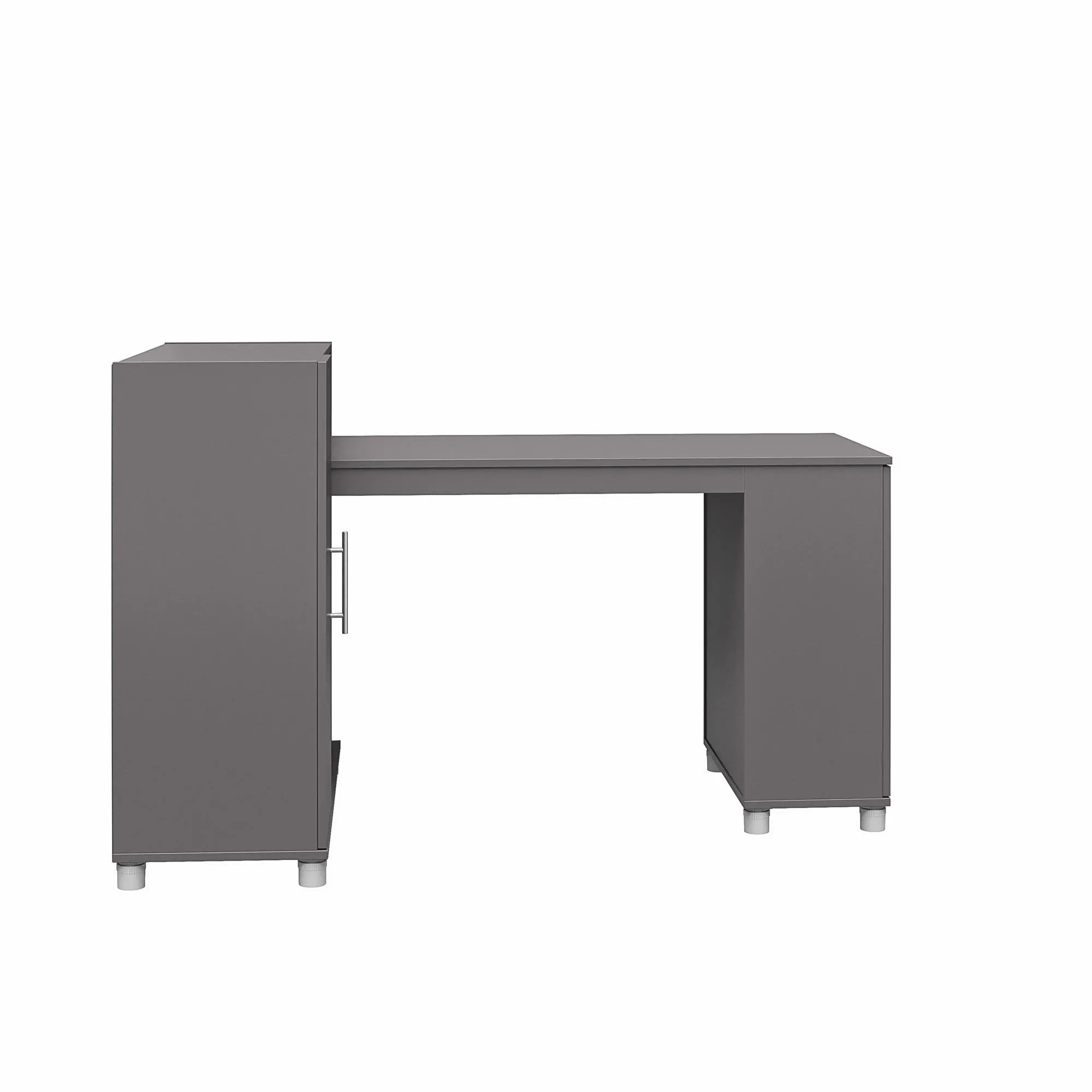 Camberly Graphite Gray Craft Desk with Storage Cabinet-4