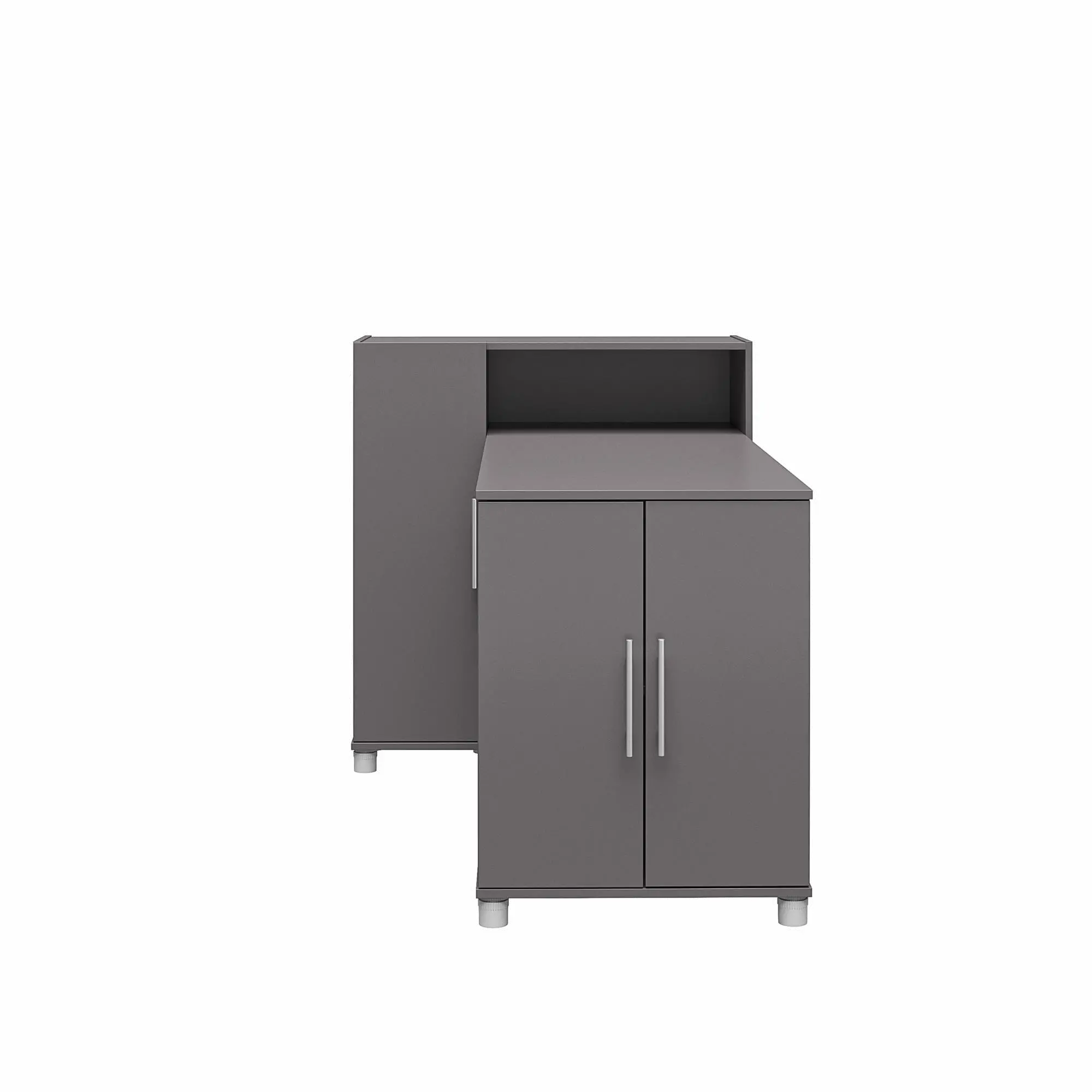 Camberly Graphite Gray Craft Desk with Storage Cabinet-7