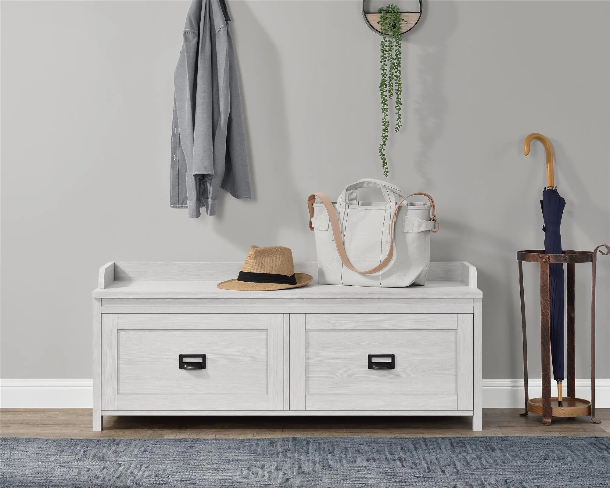 Farmington Ivory Pine Storage Bench-2