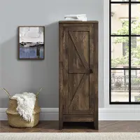Farmington Rustic Brown 48  Tall Storage Cabinet