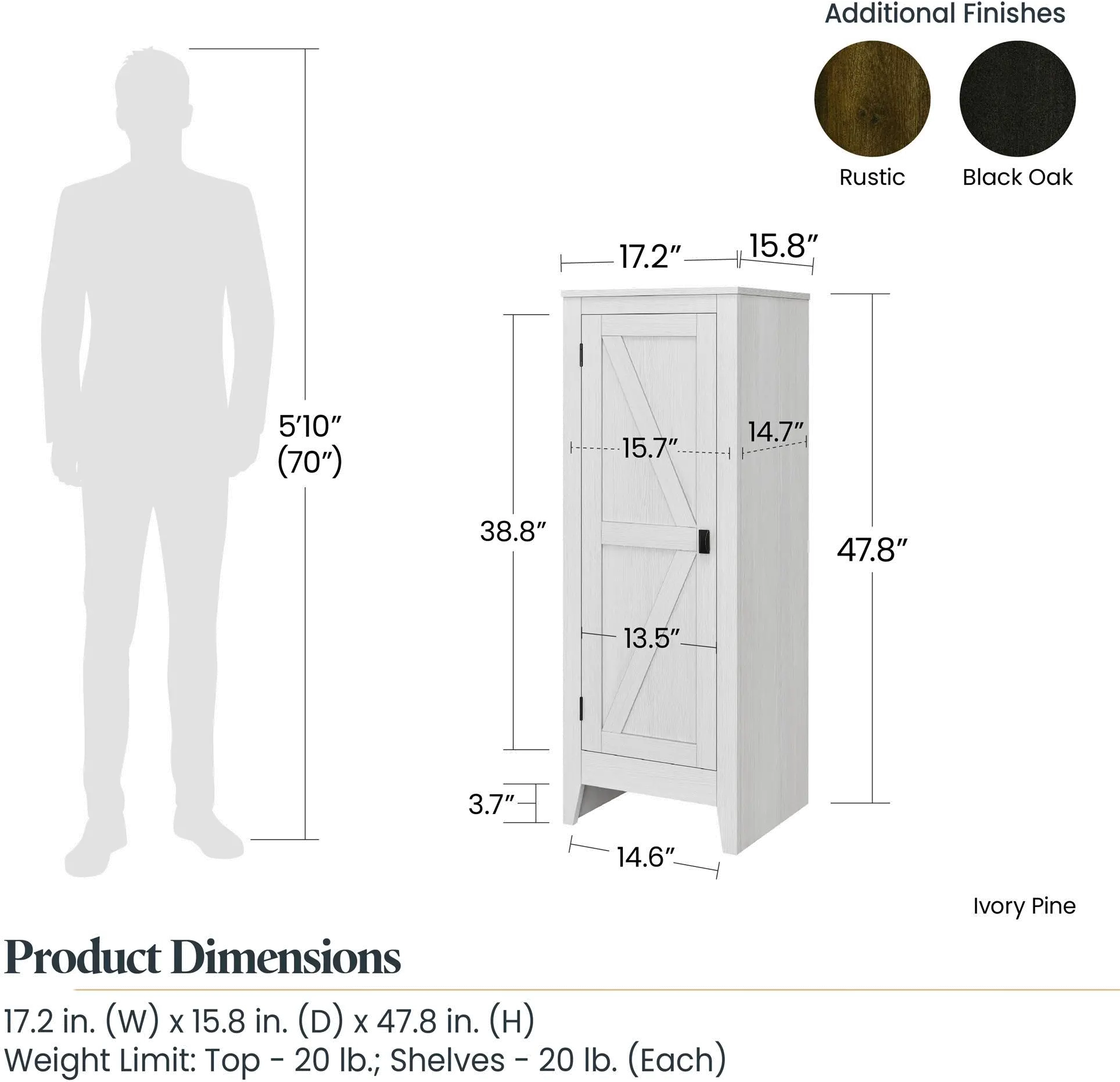 Farmington Rustic Brown 48  Tall Storage Cabinet-6