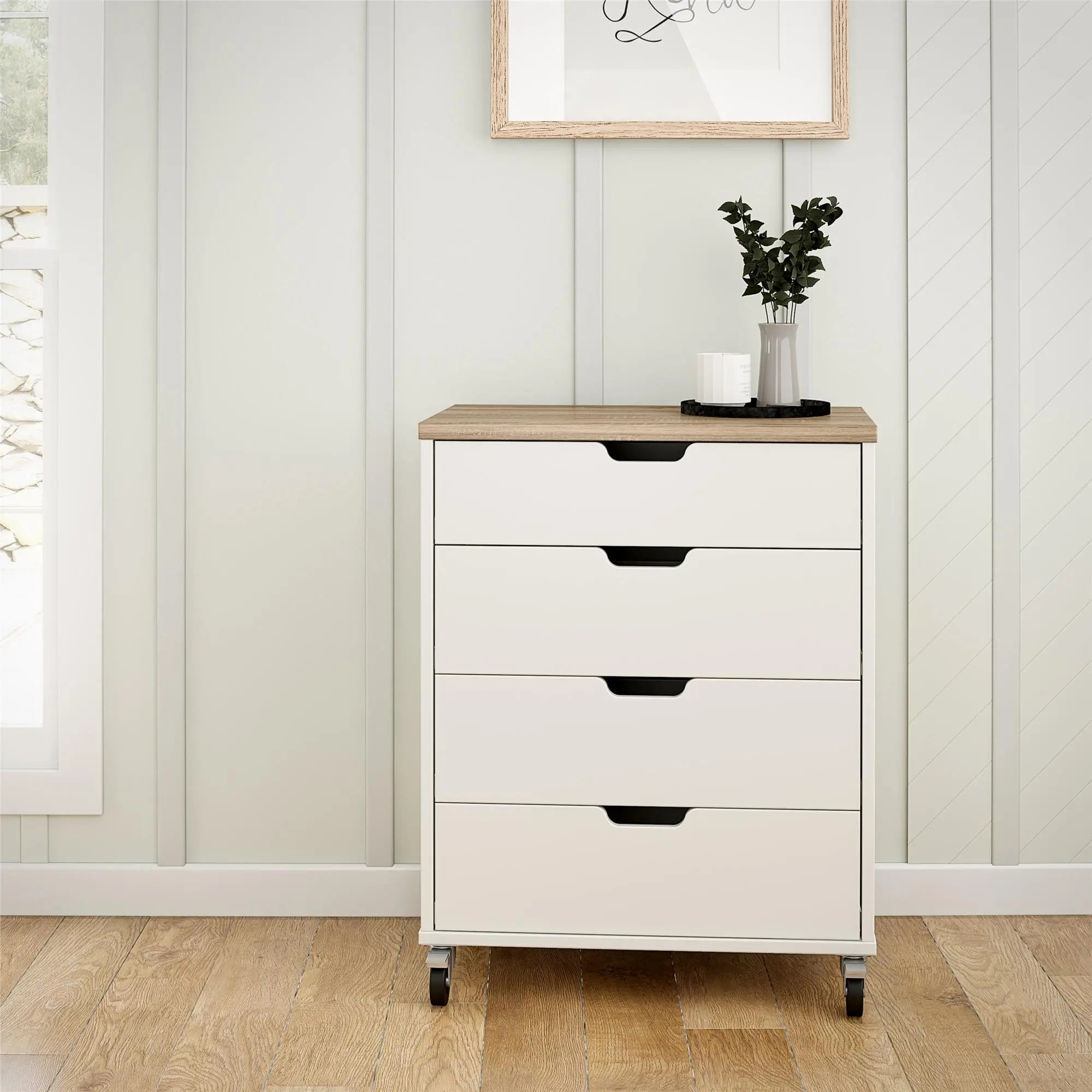 Versa White 4-Drawer Storage Cart-2