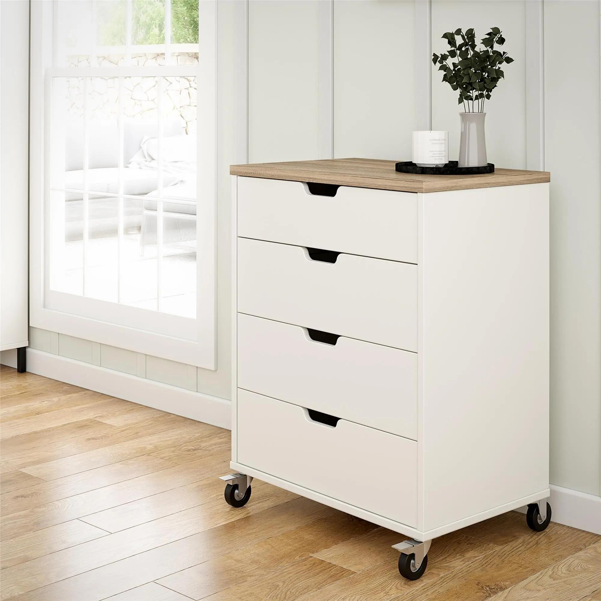 Versa White 4-Drawer Storage Cart-3