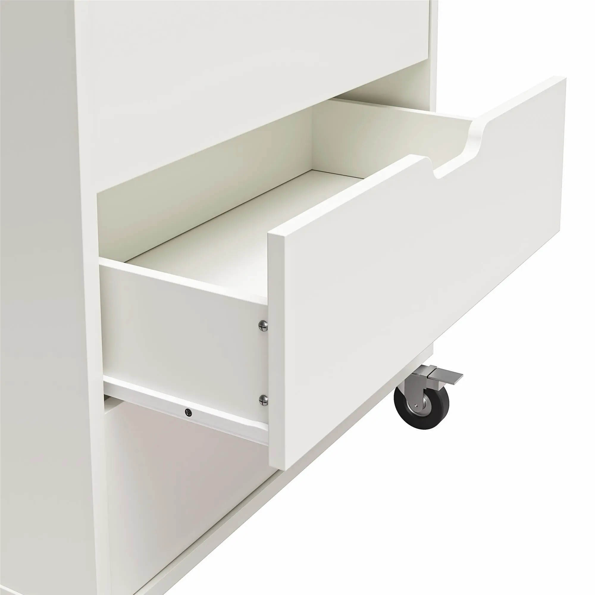 Versa White 4-Drawer Storage Cart-6