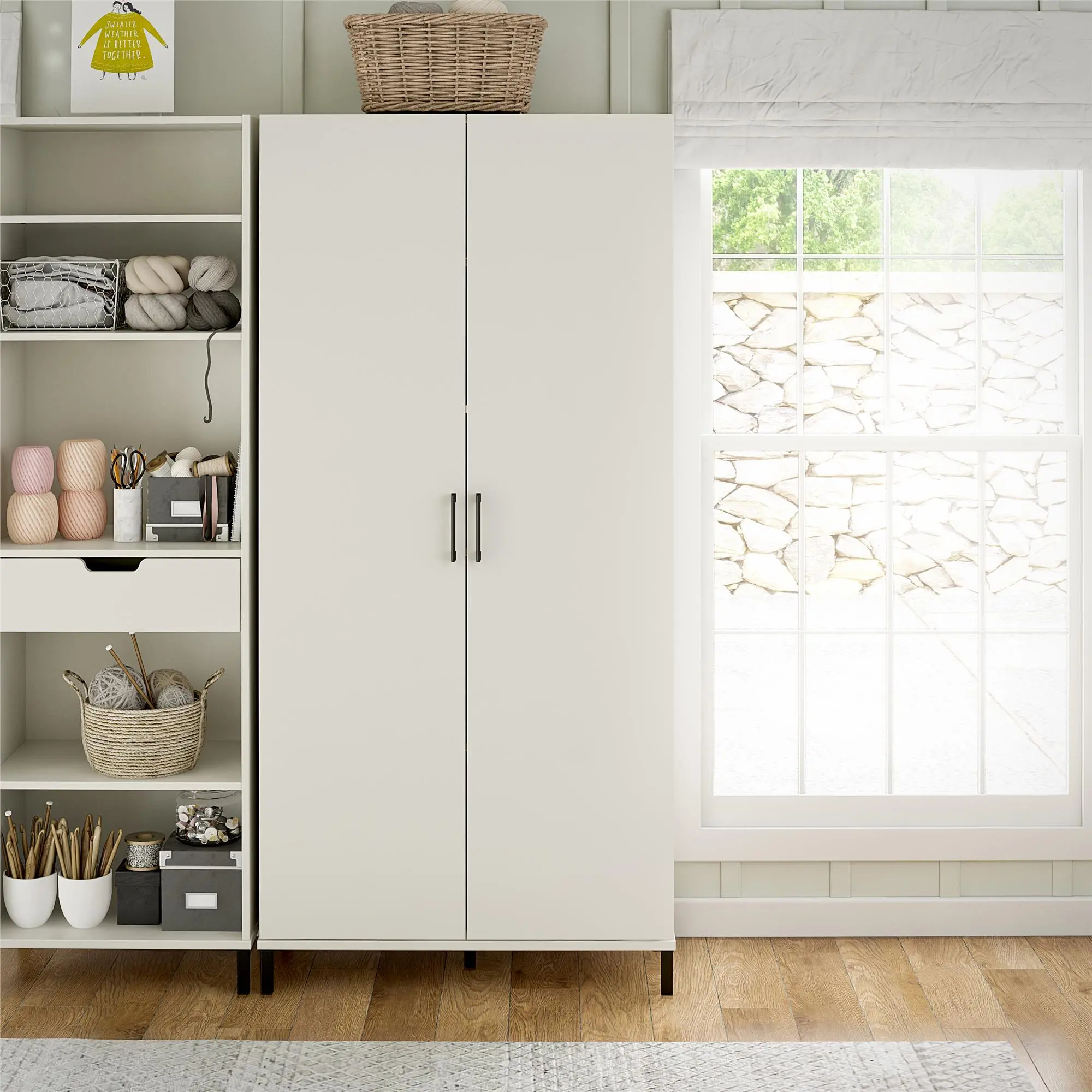 Versa White 36  2-Door Storage Cabinet-2