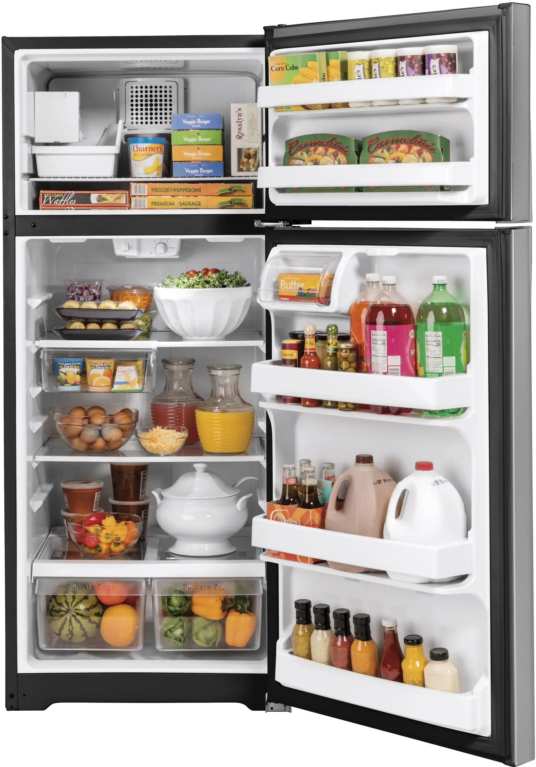 GIE18GSNRSS GE 17.5 Cu Ft Top-Freezer Refrigerator - Stainless Steel-6