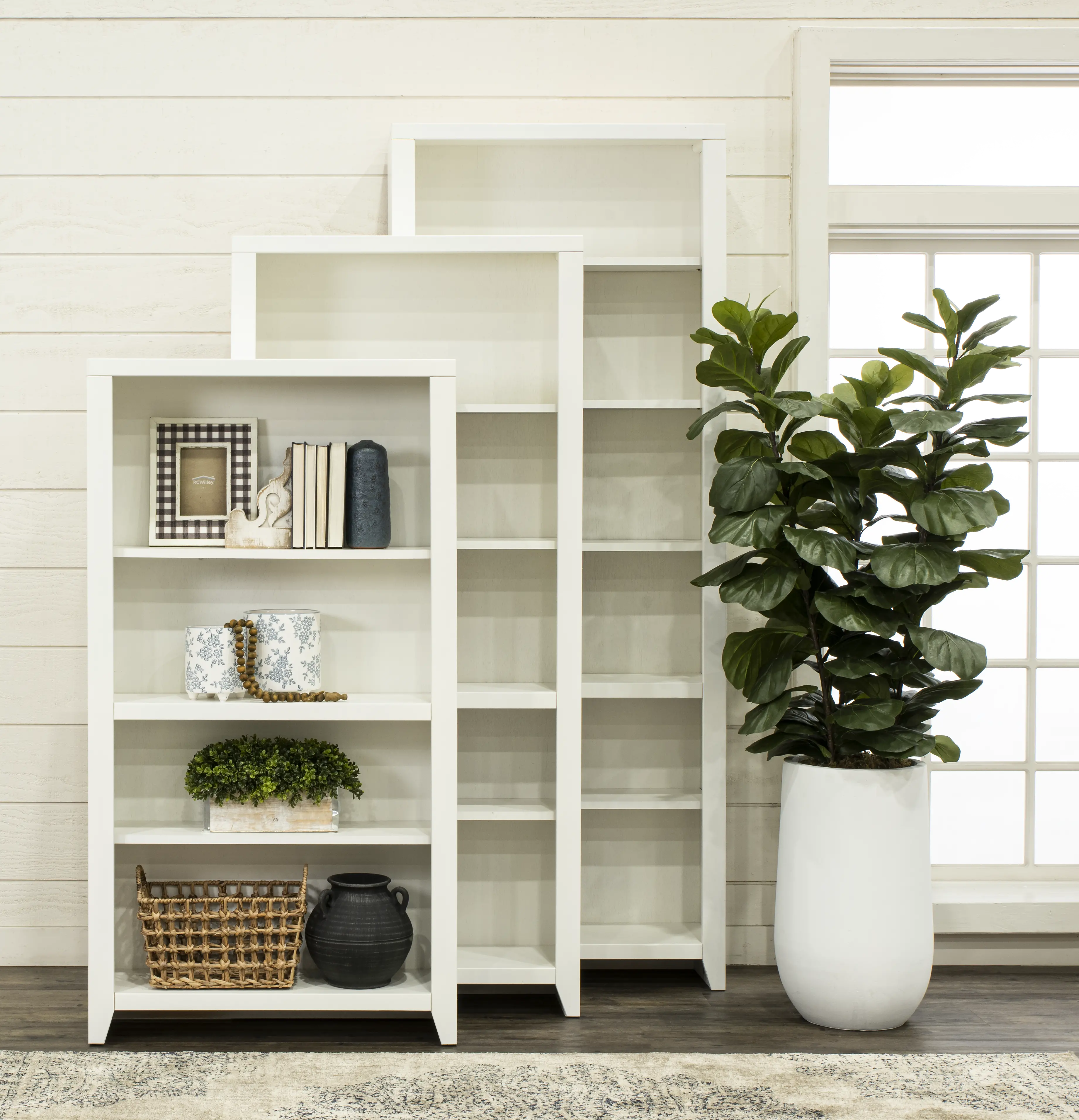 Urban Loft 84  White Bookcase-5