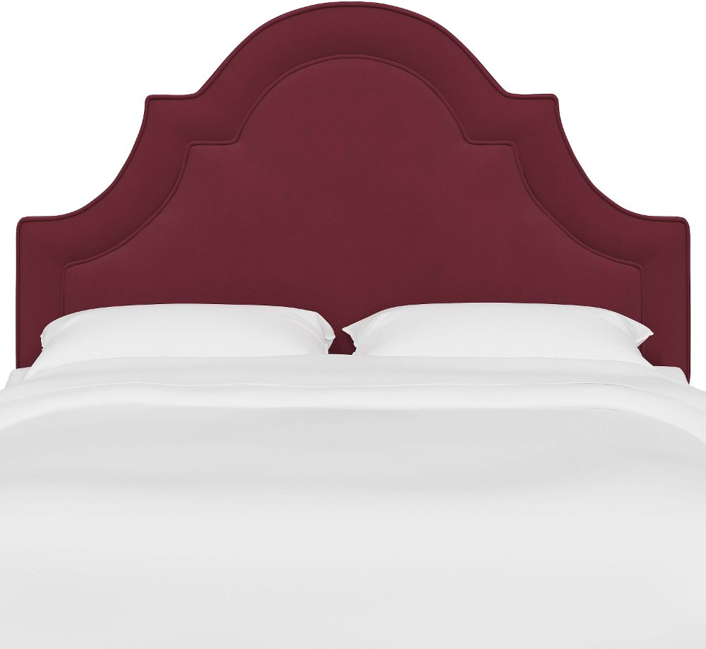 Jolie Velvet Berry Full Headboard - Skyline Furniture