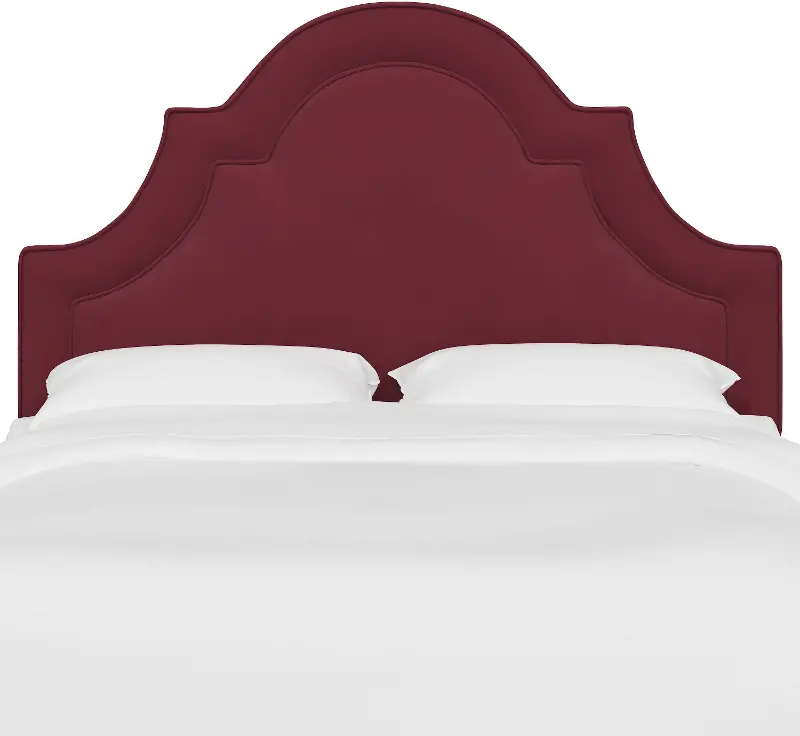 Jolie Velvet Berry Full Headboard - Skyline Furniture