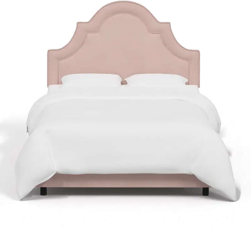 Jolie Velvet Blush Full Bed - Skyline Furniture