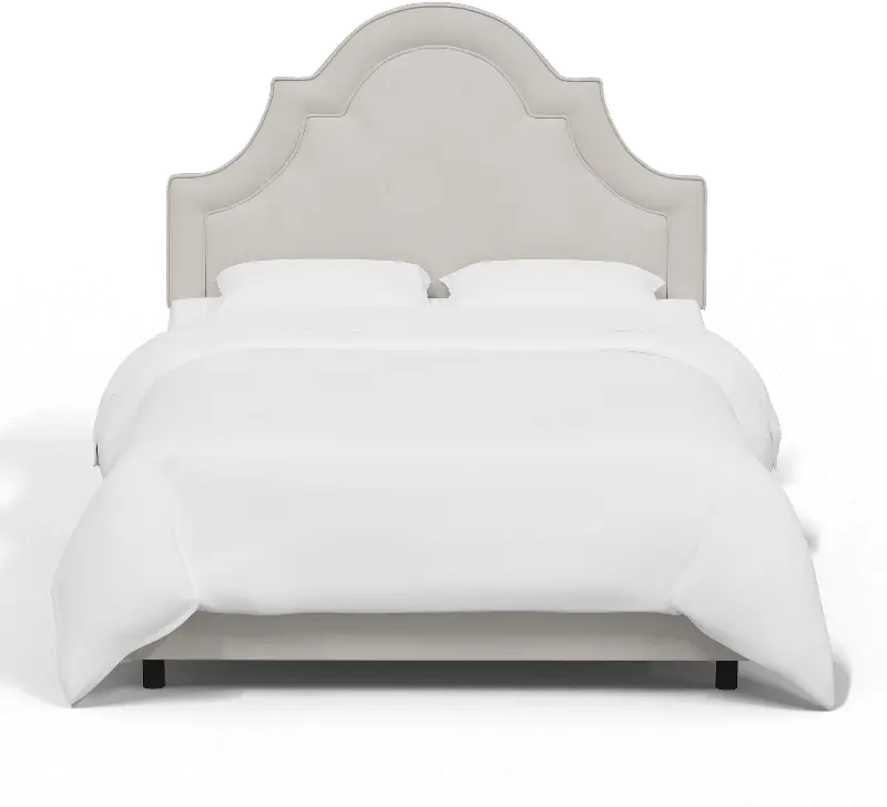 Jolie Velvet Light Gray Full Bed - Skyline Furniture