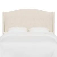 422QLNNTLC Blake Linen Talc Queen Wingback Headboard - Skyline Furniture