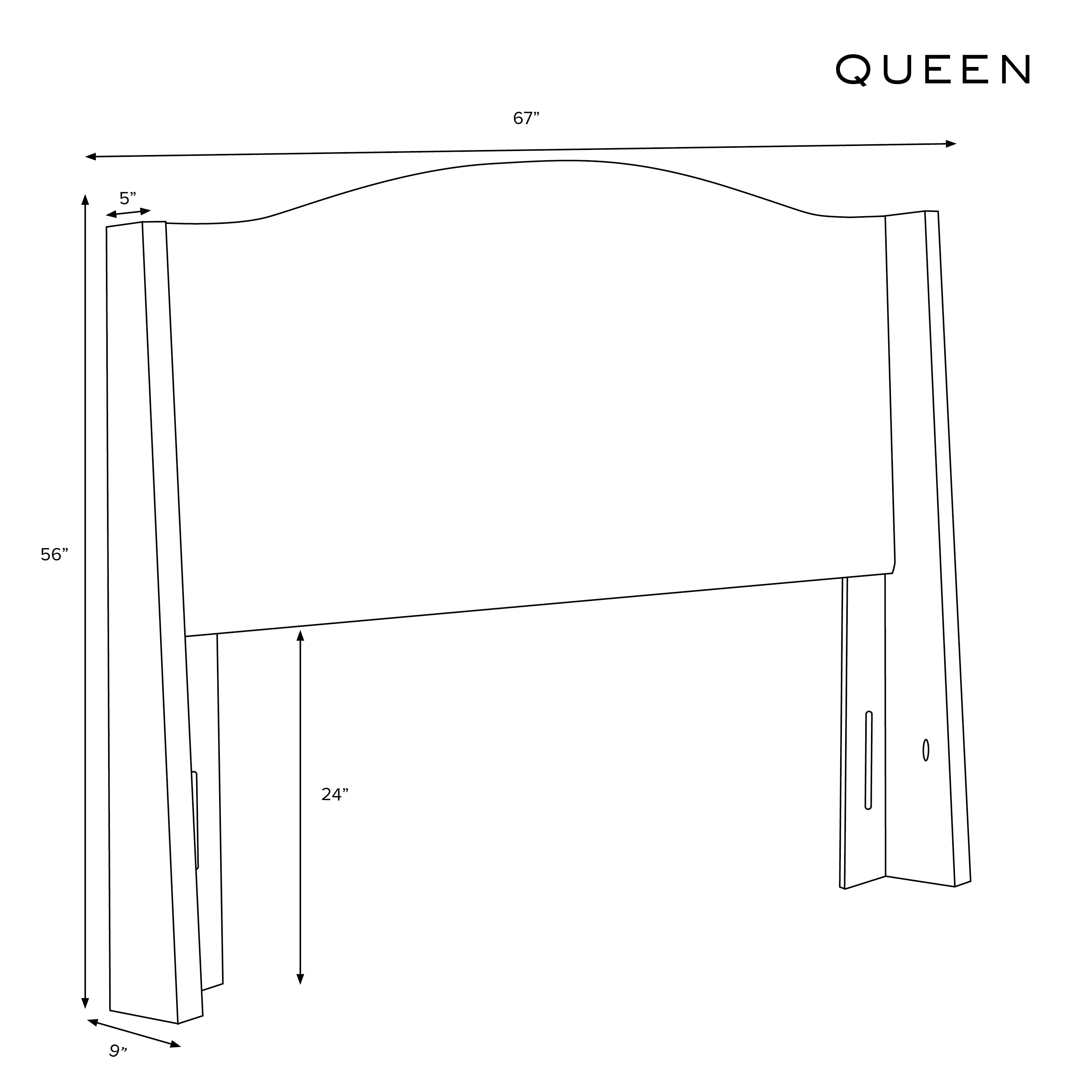 422QMLNSNW Blake Snow White Queen Wingback Headboard - Skyline Furniture-4