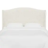 424CMLNSNW Blake Snow White California King Wingback Headboard - Skyline Furniture