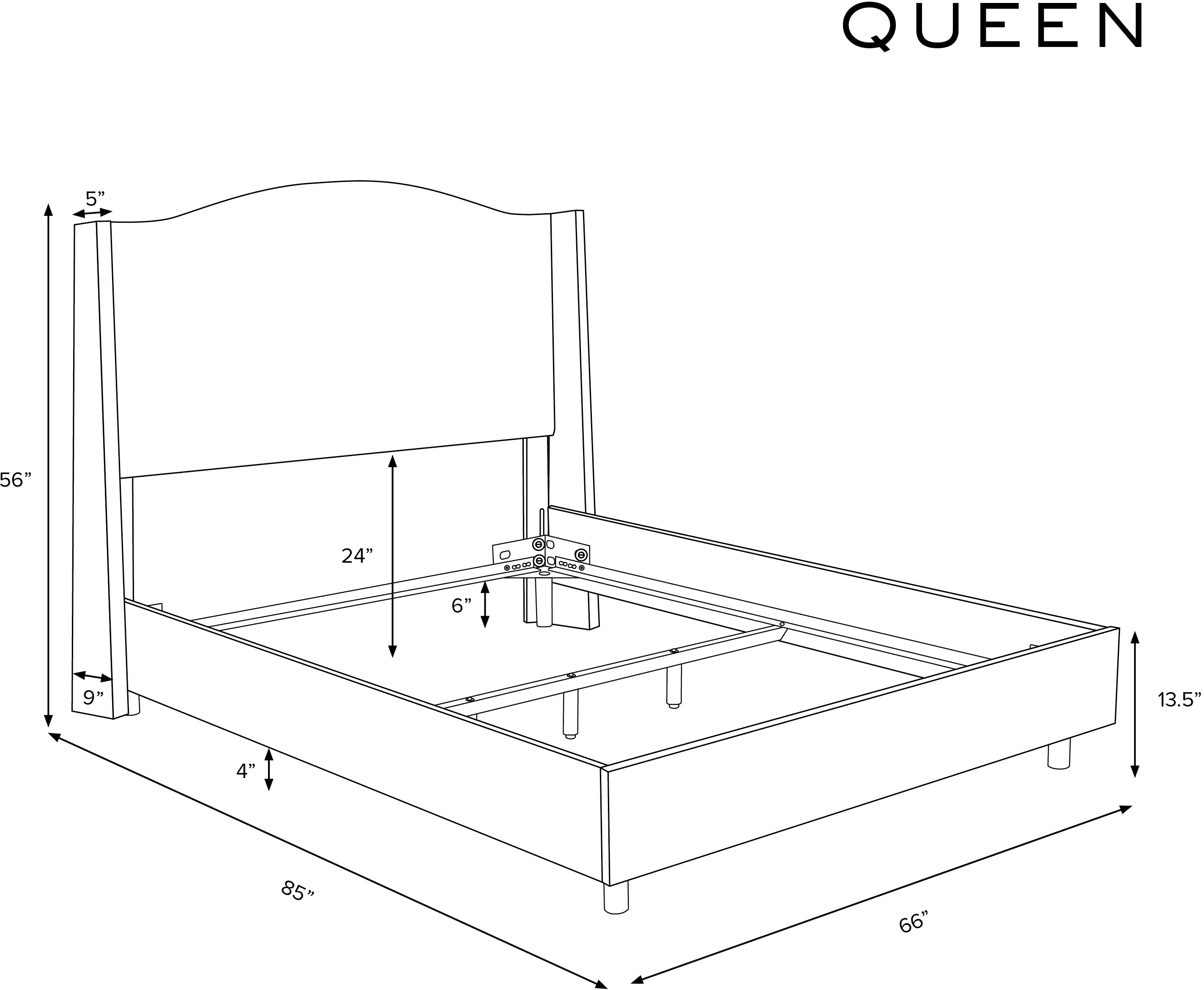 422BEDMLNELP Blake Elephant Gray Queen Wingback Bed - Skyline Furniture-4