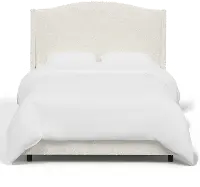420BEDMLNSNW Blake Snow White Twin Wingback Bed - Skyline Furniture