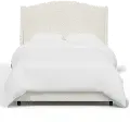 423BEDMLNSNW Blake Snow White King Wingback Bed - Skyline Furniture