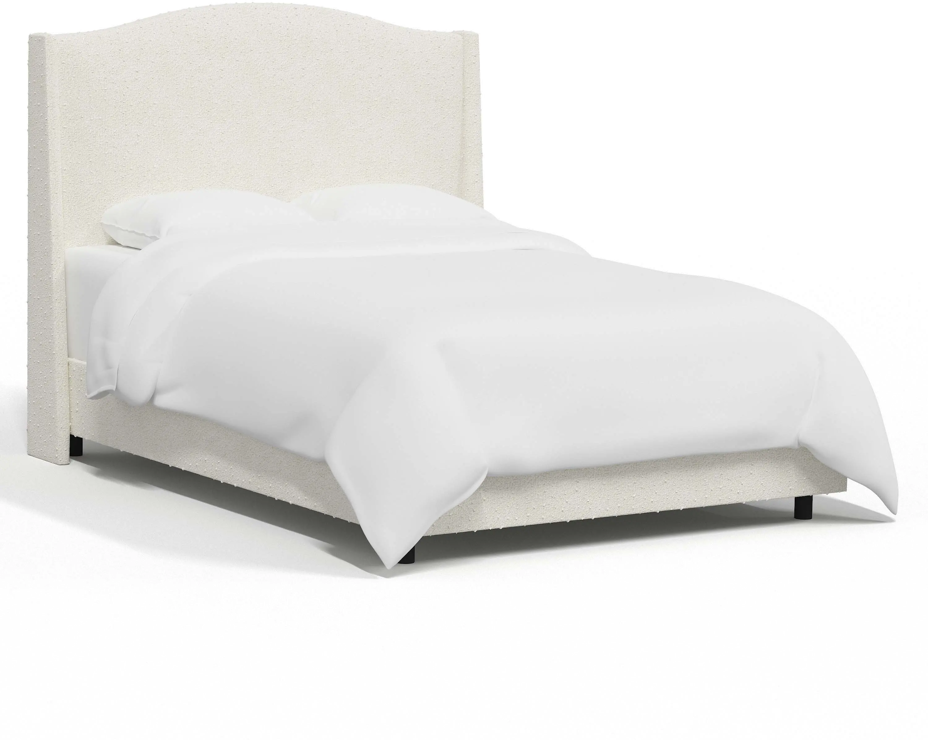 424BEDMLNSNW Blake Snow White California King Wingback Bed - Skyline Furniture-2