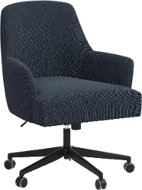 78-9LNNNV Hudson Linen Navy Blue Office Chair - Skyline Furniture