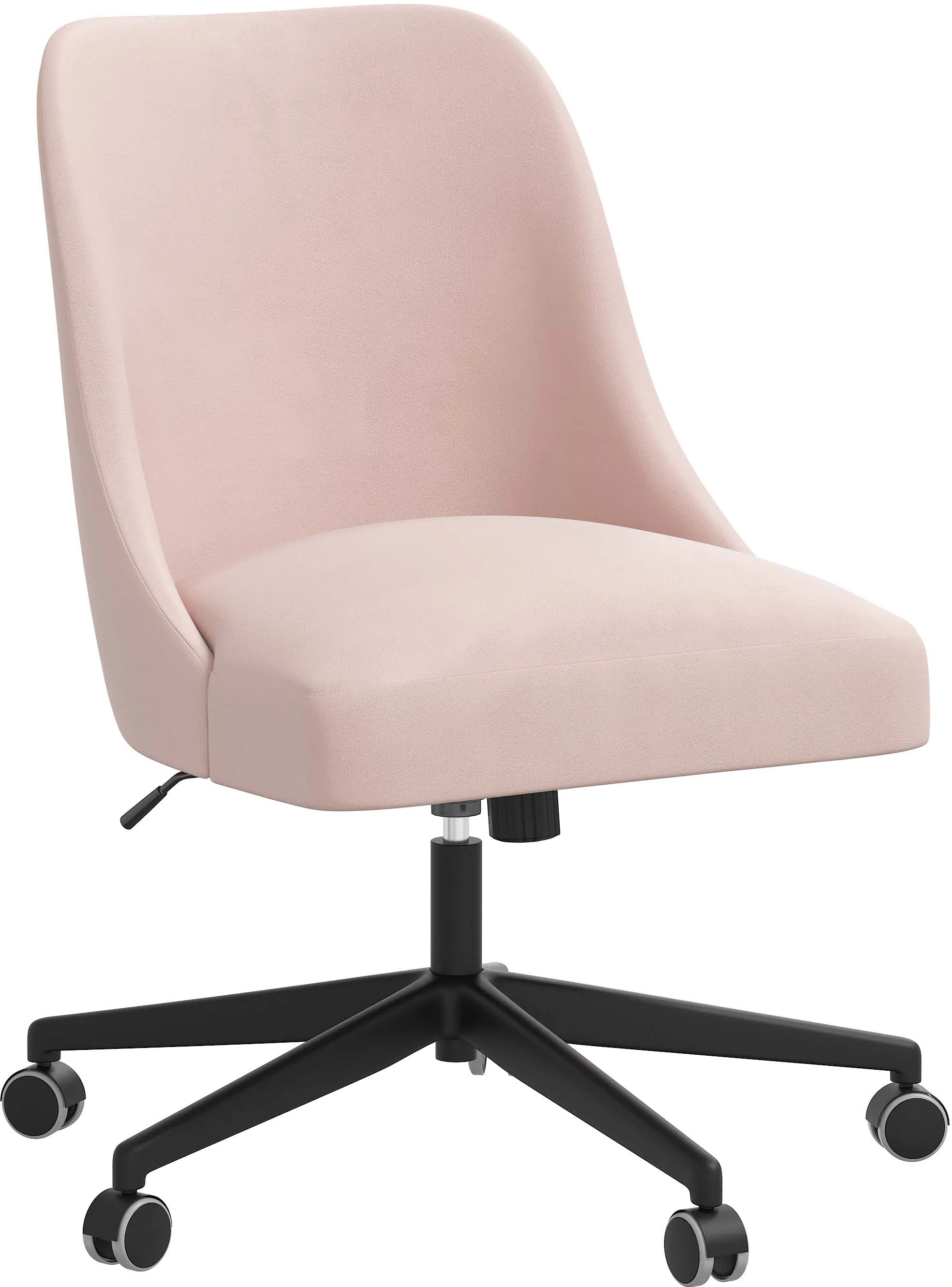 84-9VLVTBLSH Spencer Velvet Blush Office Chair - Skyline Furniture-1