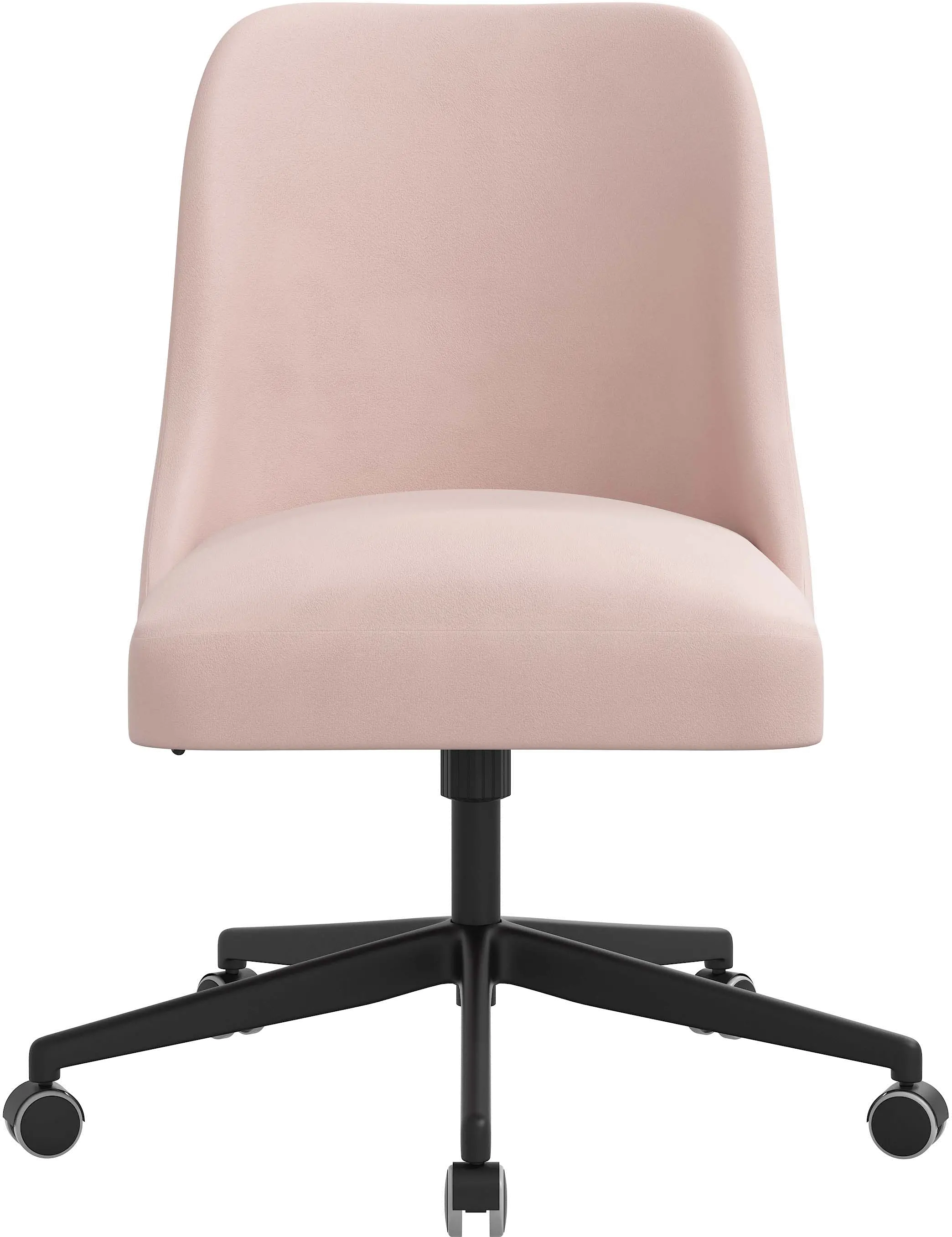 84-9VLVTBLSH Spencer Velvet Blush Office Chair - Skyline Furniture-2